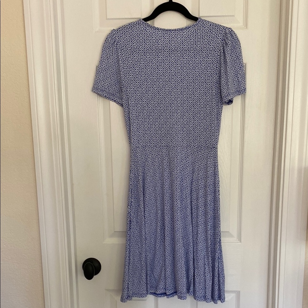 Boden Smocked Jersey Dress Size 2 Bluebell Geo Blooms - Picture 4 of 5
